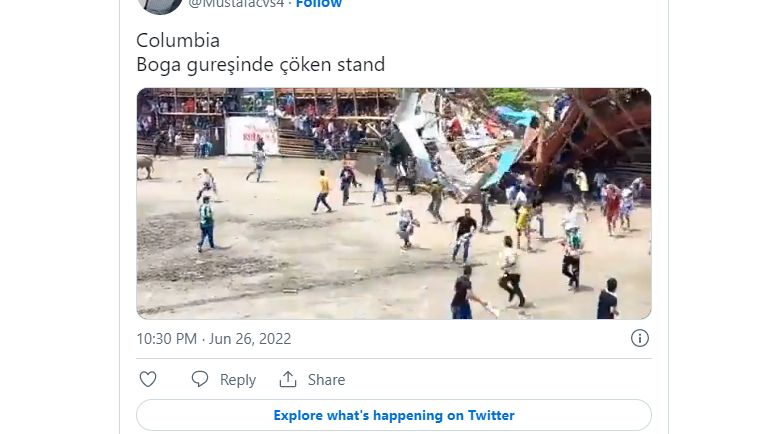 S diváky na býčích zápasech v Kolumbii spadla tribuna, na místě jsou mrtví